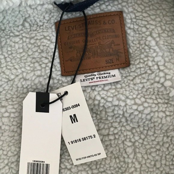 🎉HP🎉Levis Premium Sherpa Jean Jacket Dark wash Size XL - Picture 7 of 9